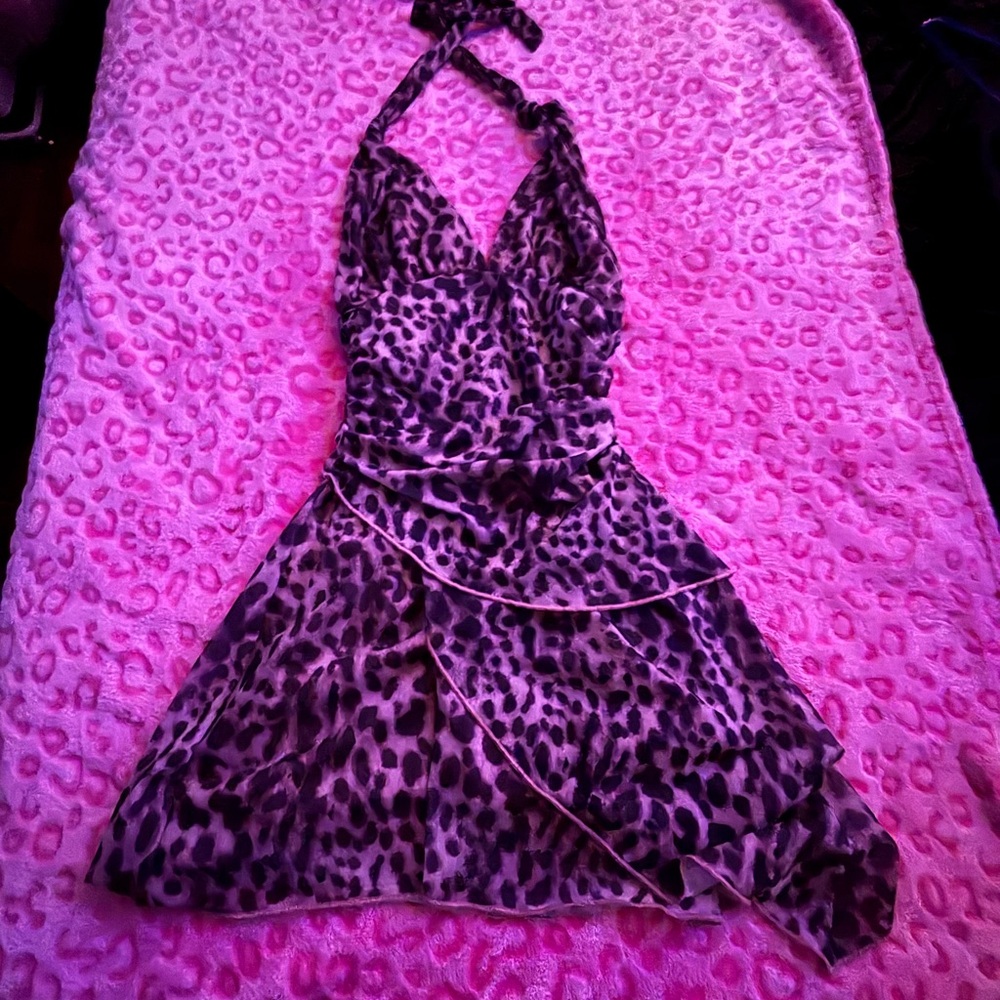 Leopard Print Halter Dress
